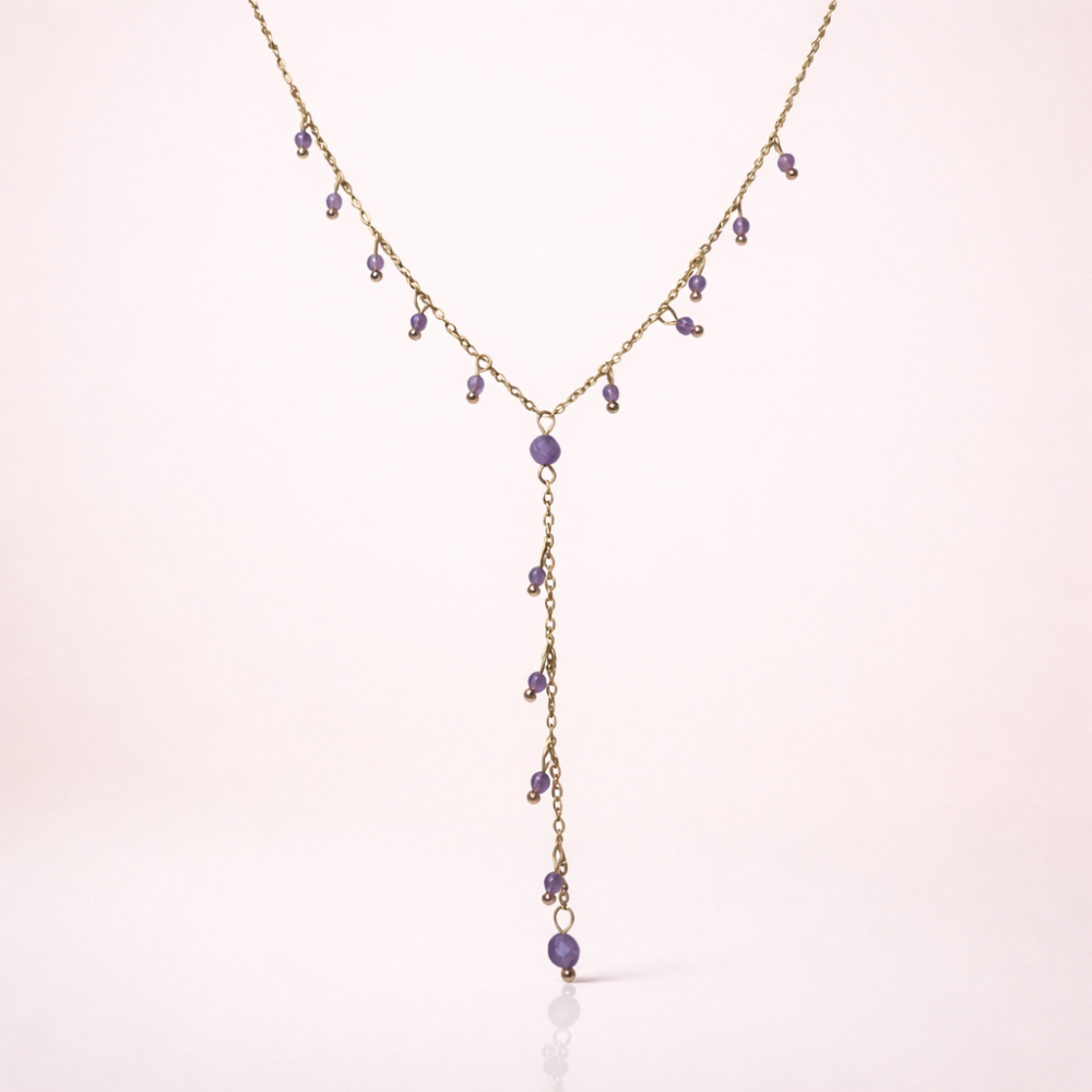 Collier Y perles colorées acier inoxydable | Gaou Bijoux