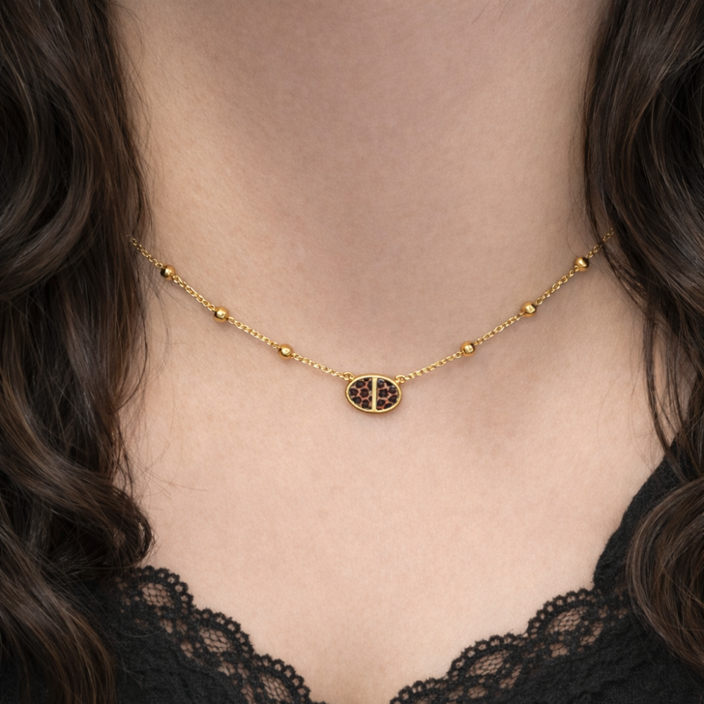 Collier maille marine léopard acier inoxydable | Gaou Bijoux