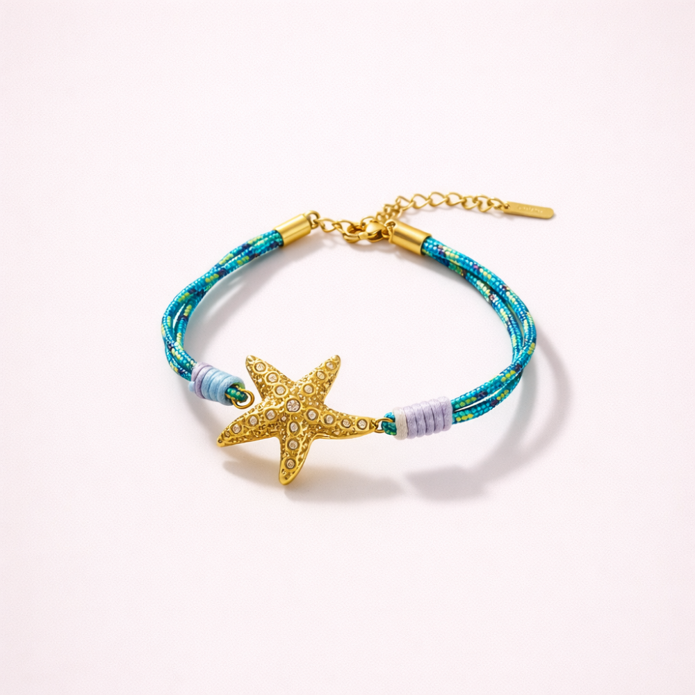 Bracelet cordon été acier inoxydable doré | Gaou Bijoux