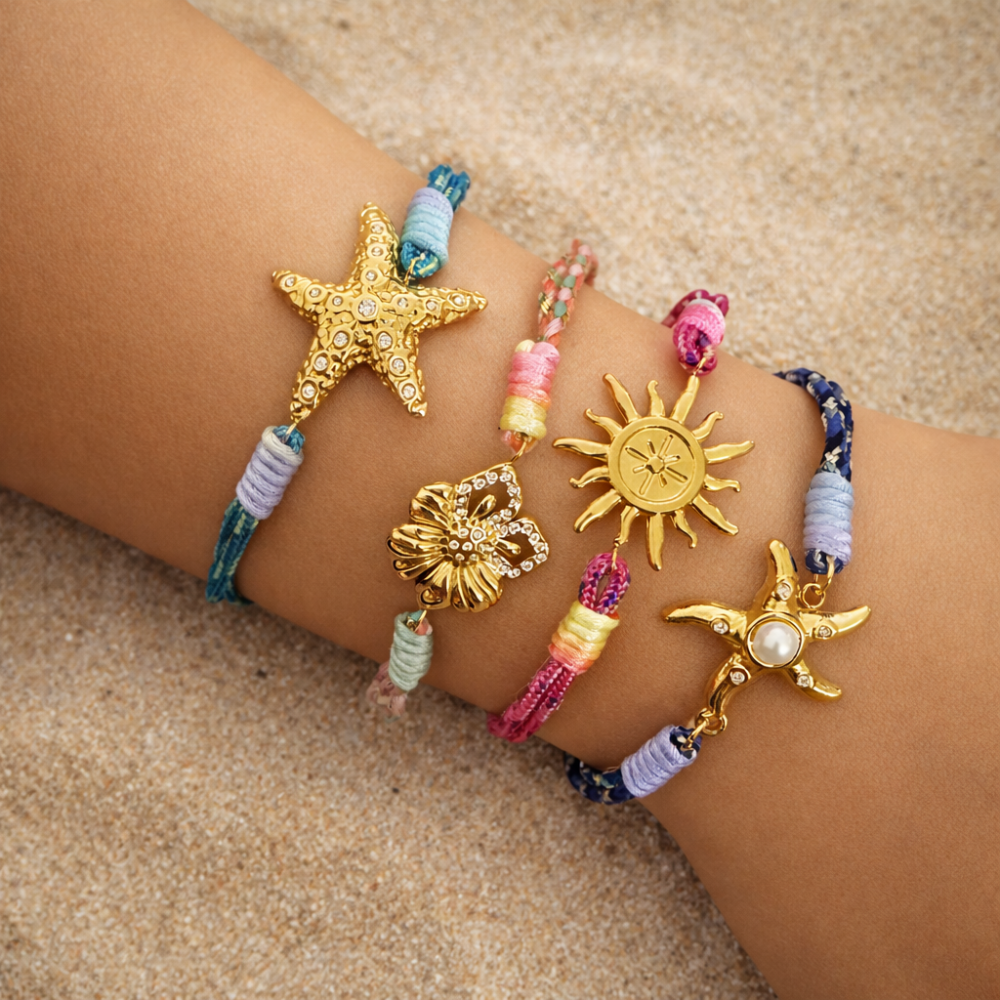 Bracelet cordon été acier inoxydable doré | Gaou Bijoux