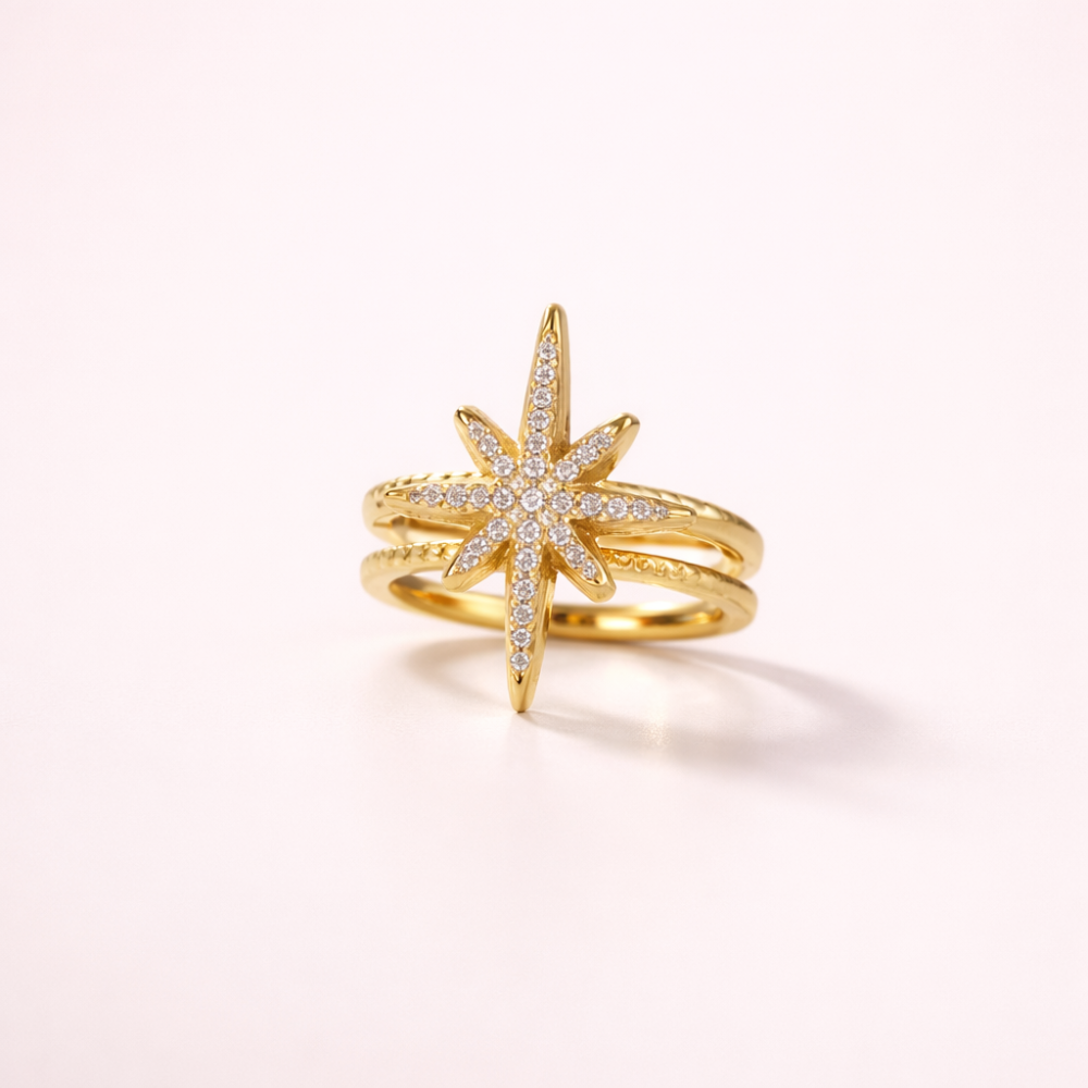 Bague Camille étoile zircon acier inoxydable | Gaou Bijoux