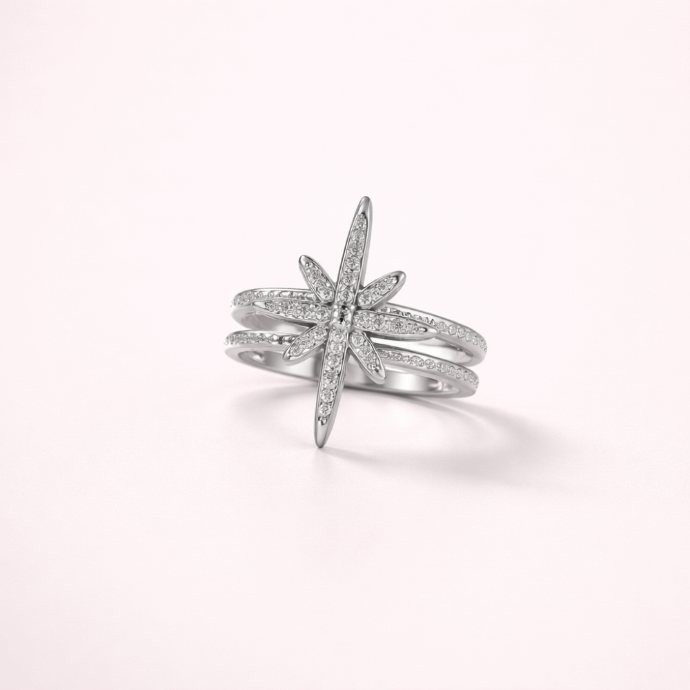 Bague Camille étoile zircon acier inoxydable | Gaou Bijoux