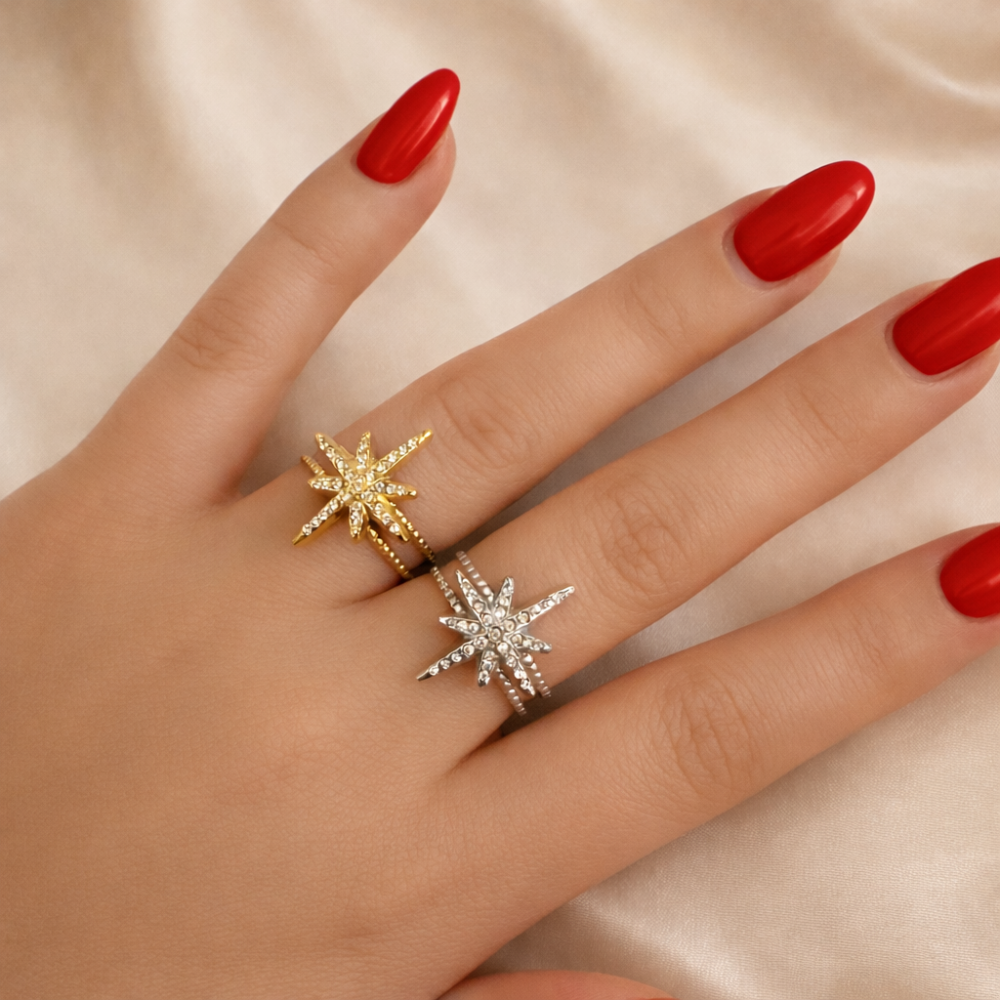 Bague Camille étoile zircon acier inoxydable | Gaou Bijoux