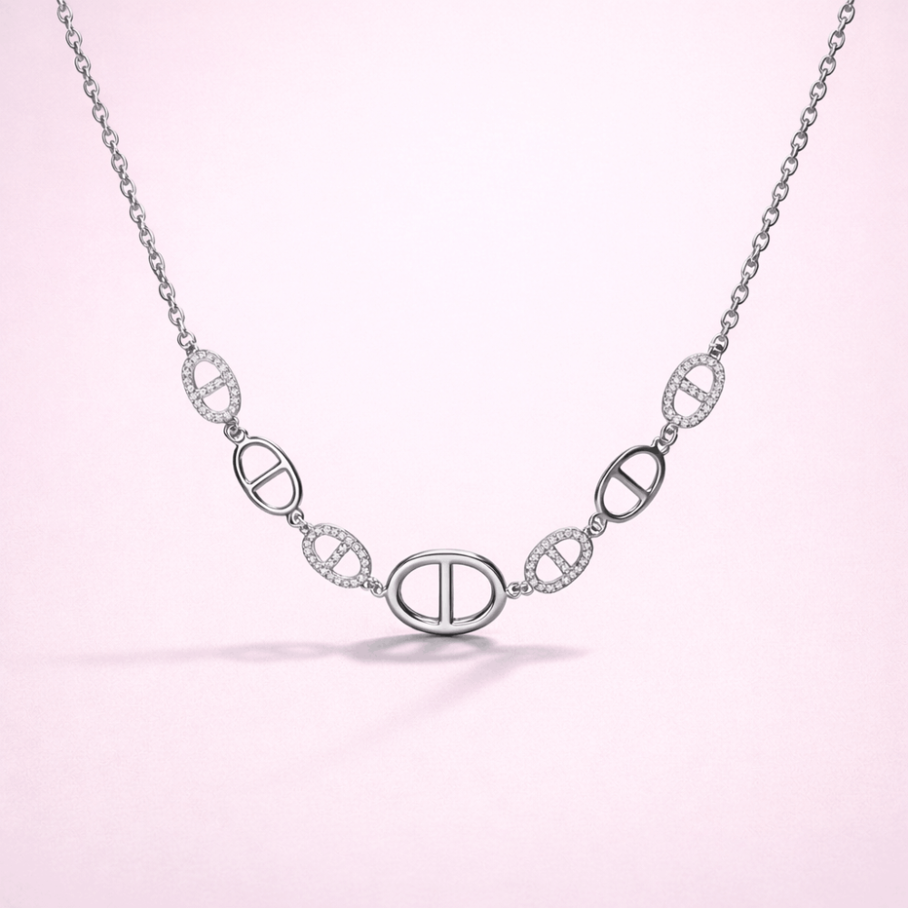 Collier maille marine zircon collier acier inoxydable | Gaou Bijoux