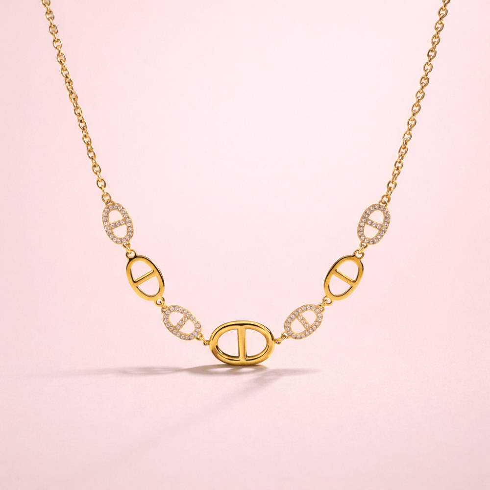 Collier maille marine zircon collier acier inoxydable | Gaou Bijoux