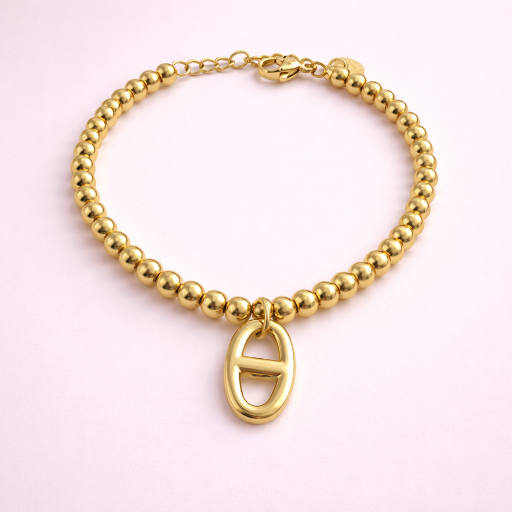 Bracelet perles maille marine acier inoxydable | Gaou Bijoux