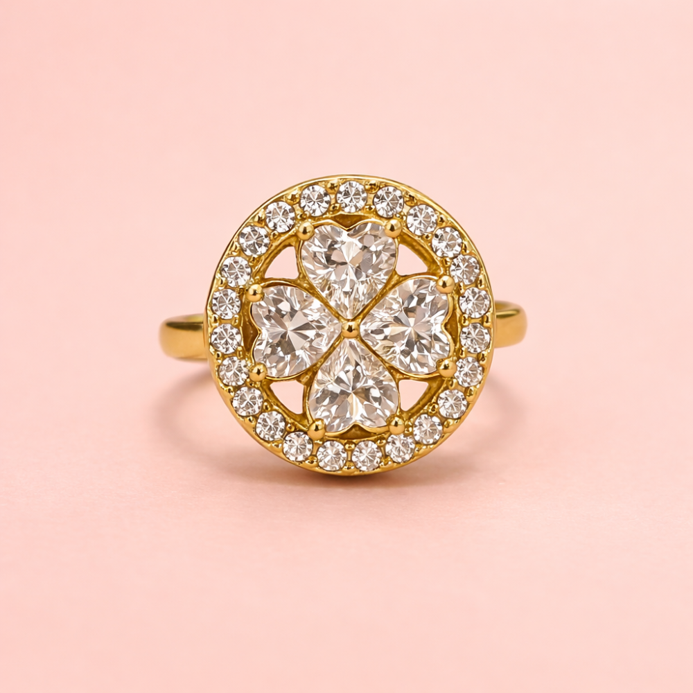 Bague Antistress Rotative Motif Fleur – Acier Inoxydable Gaou Bijoux