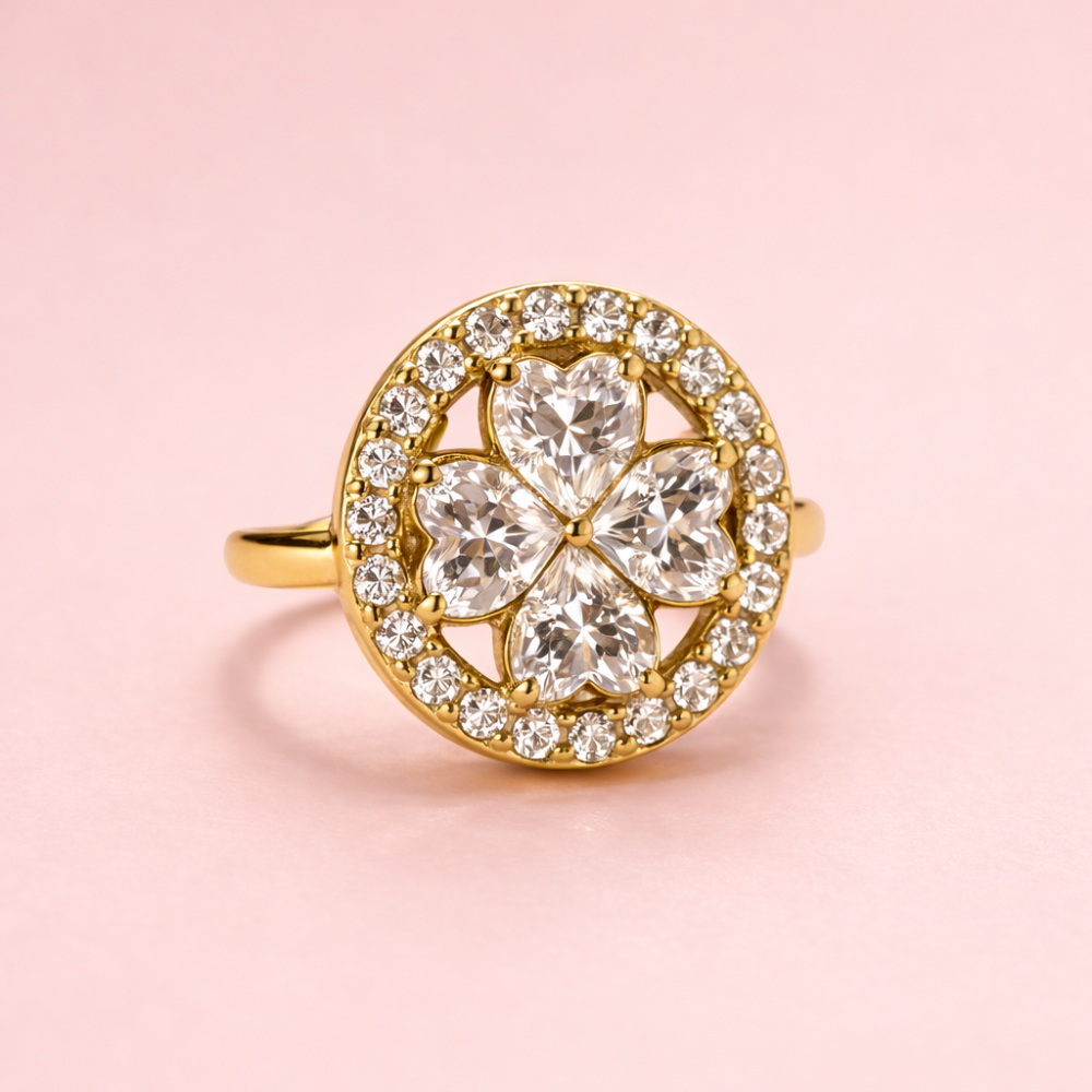 Bague Antistress Rotative Motif Fleur – Acier Inoxydable Gaou Bijoux