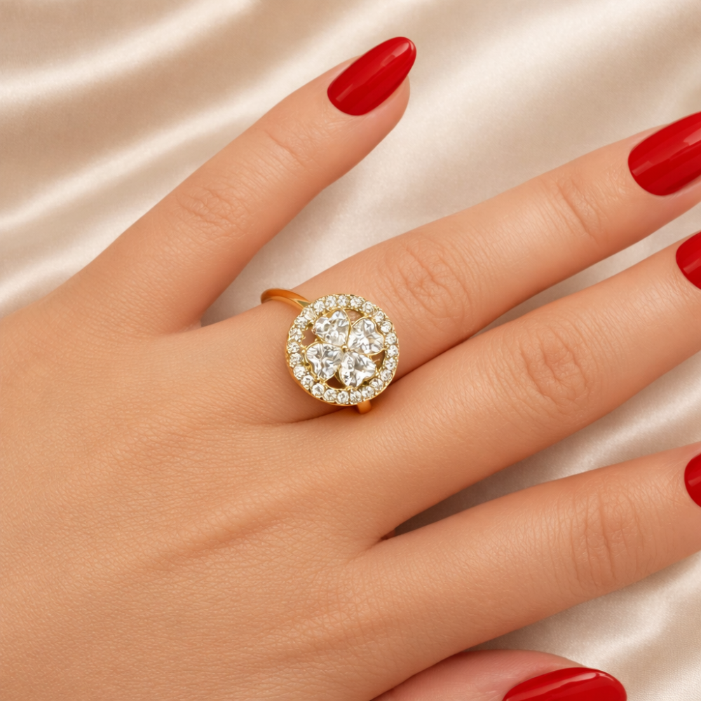 Bague Antistress Rotative Motif Fleur – Acier Inoxydable Gaou Bijoux