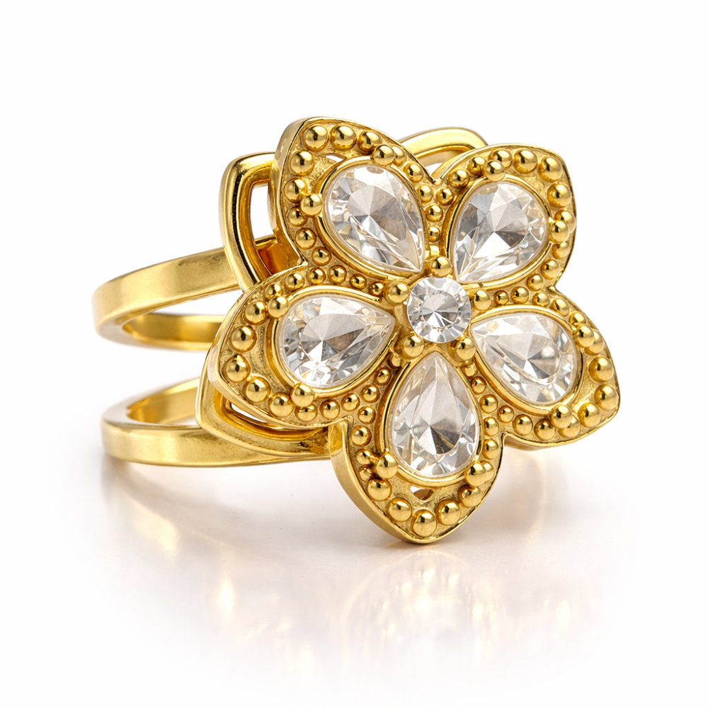 Bague Antistress Fleur Éternelle ajustable – bijoux acier inoxydable | Gaou Bijoux