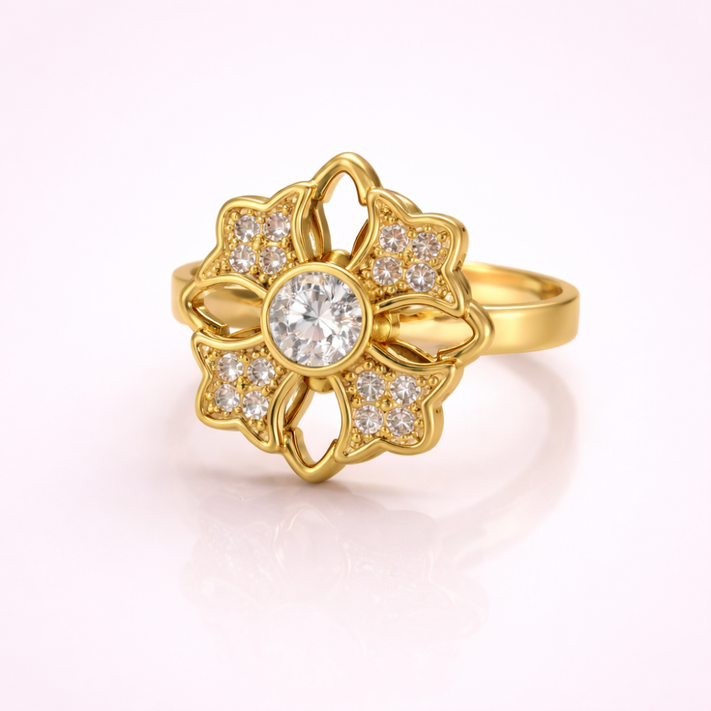 Bague antistress croix zircon réglable acier inoxydable | bijoux acier inoxydable | Gaou Bijoux