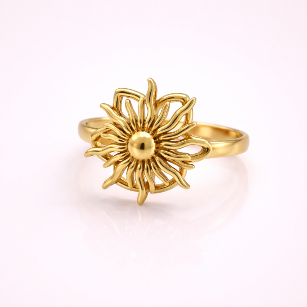 Bague antistress soleil réglable acier inoxydable | bijoux acier inoxydable | Gaou Bijoux