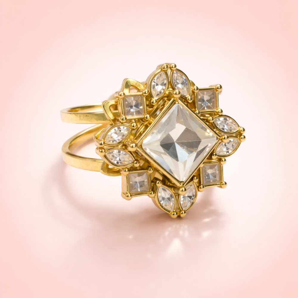 Bague Antistress Éclat ajustable – bijoux acier inoxydable | Gaou Bijoux