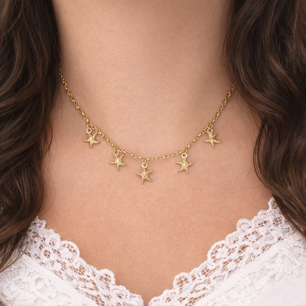 Collier étoiles de mer acier inoxydable été | bijoux acier inoxydable | Gaou Bijoux