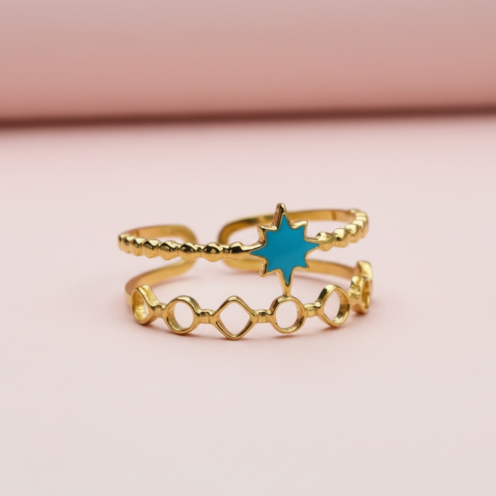 Bague étoile| Bagues acier inoxydable|Gaou Bijoux