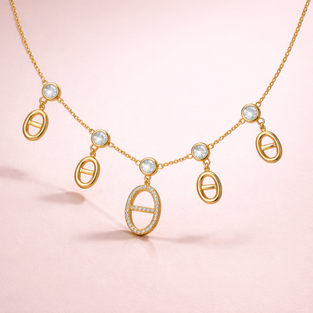 Collier maille marine diamant acier inoxydable | bijoux acier inoxydable | Gaou Bijoux