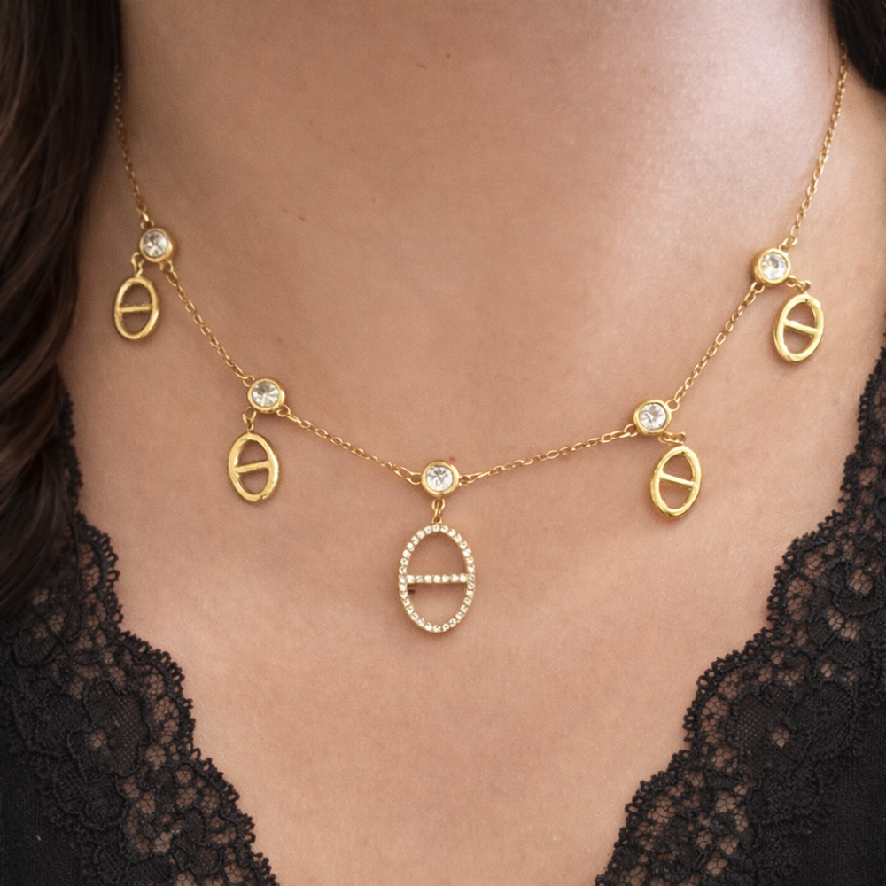 Collier maille marine diamant acier inoxydable | bijoux acier inoxydable | Gaou Bijoux