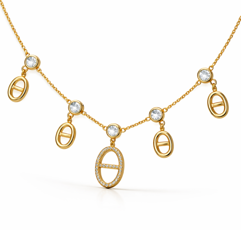 Collier maille marine diamant acier inoxydable | bijoux acier inoxydable | Gaou Bijoux