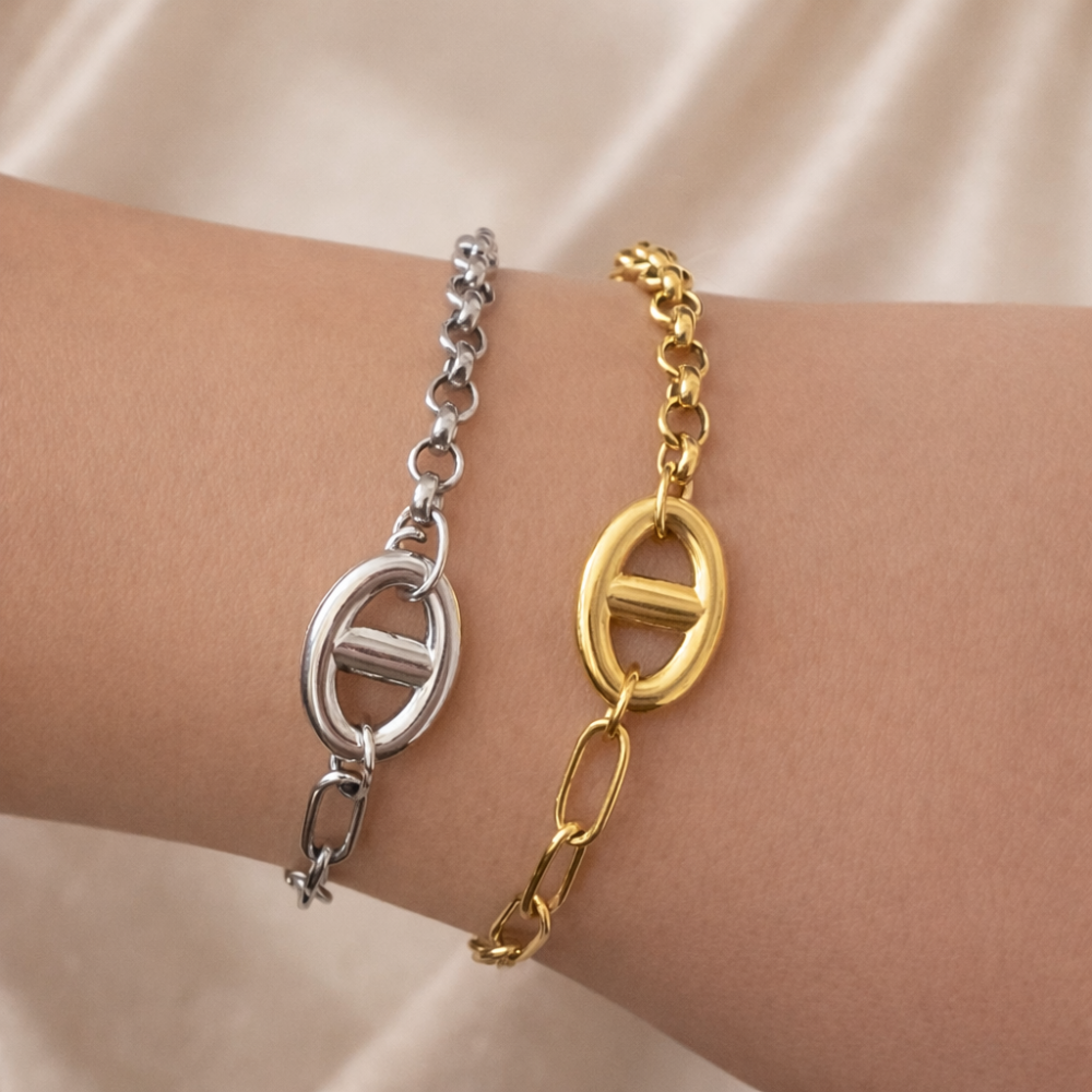 Bracelet maille marine acier inoxydable doré | bijoux acier inoxydable | Gaou Bijoux