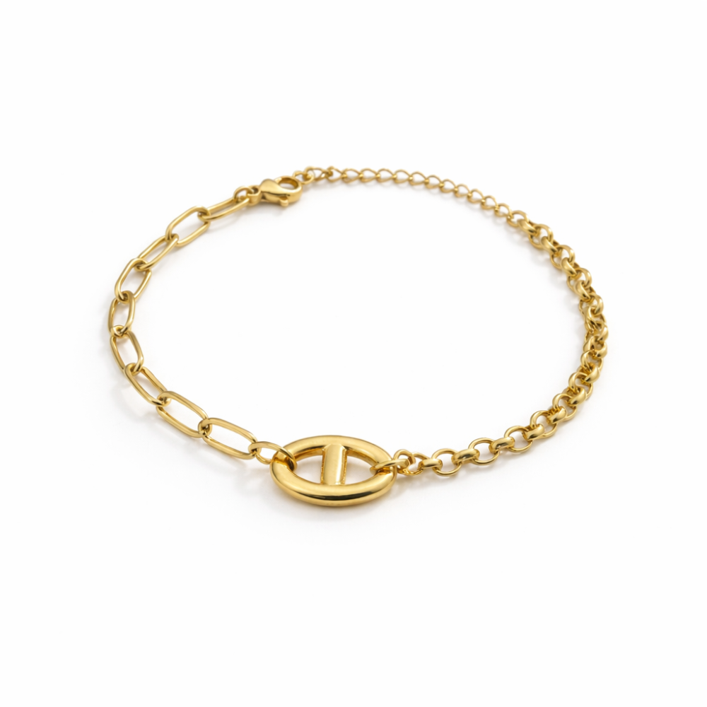 Bracelet maille marine acier inoxydable doré | bijoux acier inoxydable | Gaou Bijoux