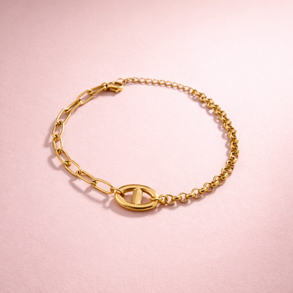 Bracelet maille marine acier inoxydable doré | bijoux acier inoxydable | Gaou Bijoux