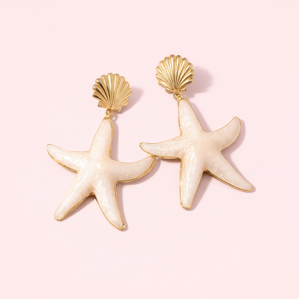 Boucles d’oreilles étoile de mer Marina acier inoxydable | bijoux acier inoxydable | Gaou Bijoux