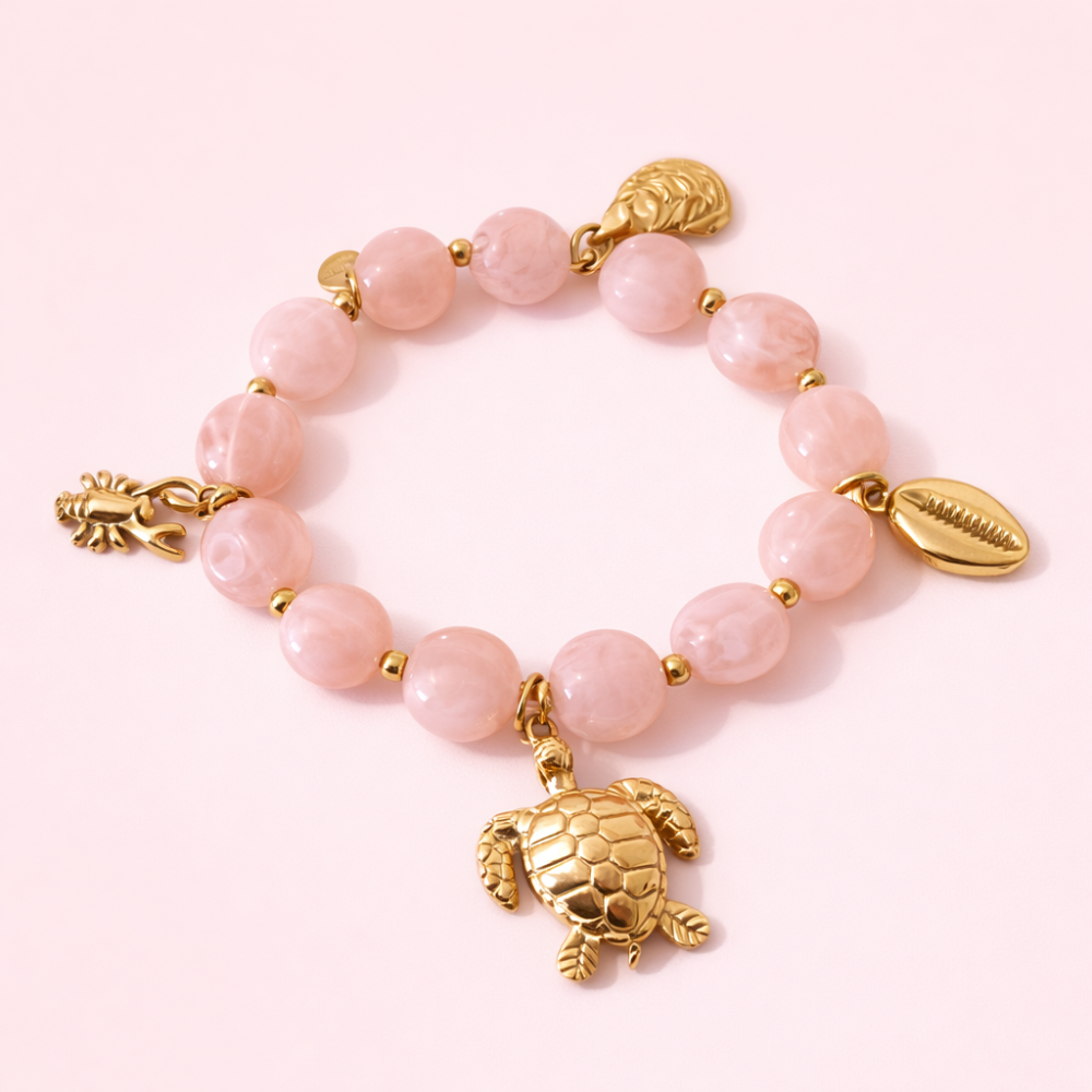 Bracelet charms océan coquillage étoile de mer acier inoxydable | bijoux acier inoxydable | Gaou Bijoux