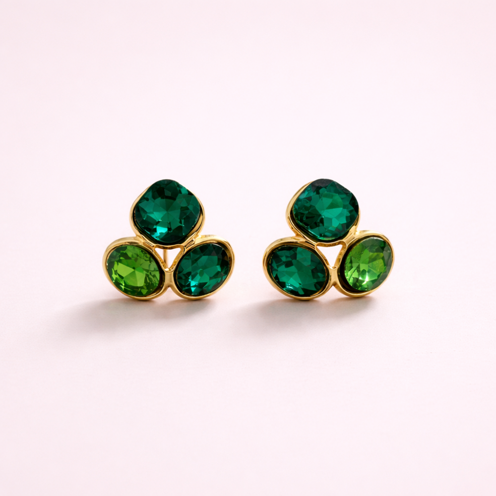 Boucles d’oreilles Gemma pierres type diamant acier inoxydable | bijoux acier inoxydable | Gaou Bijoux