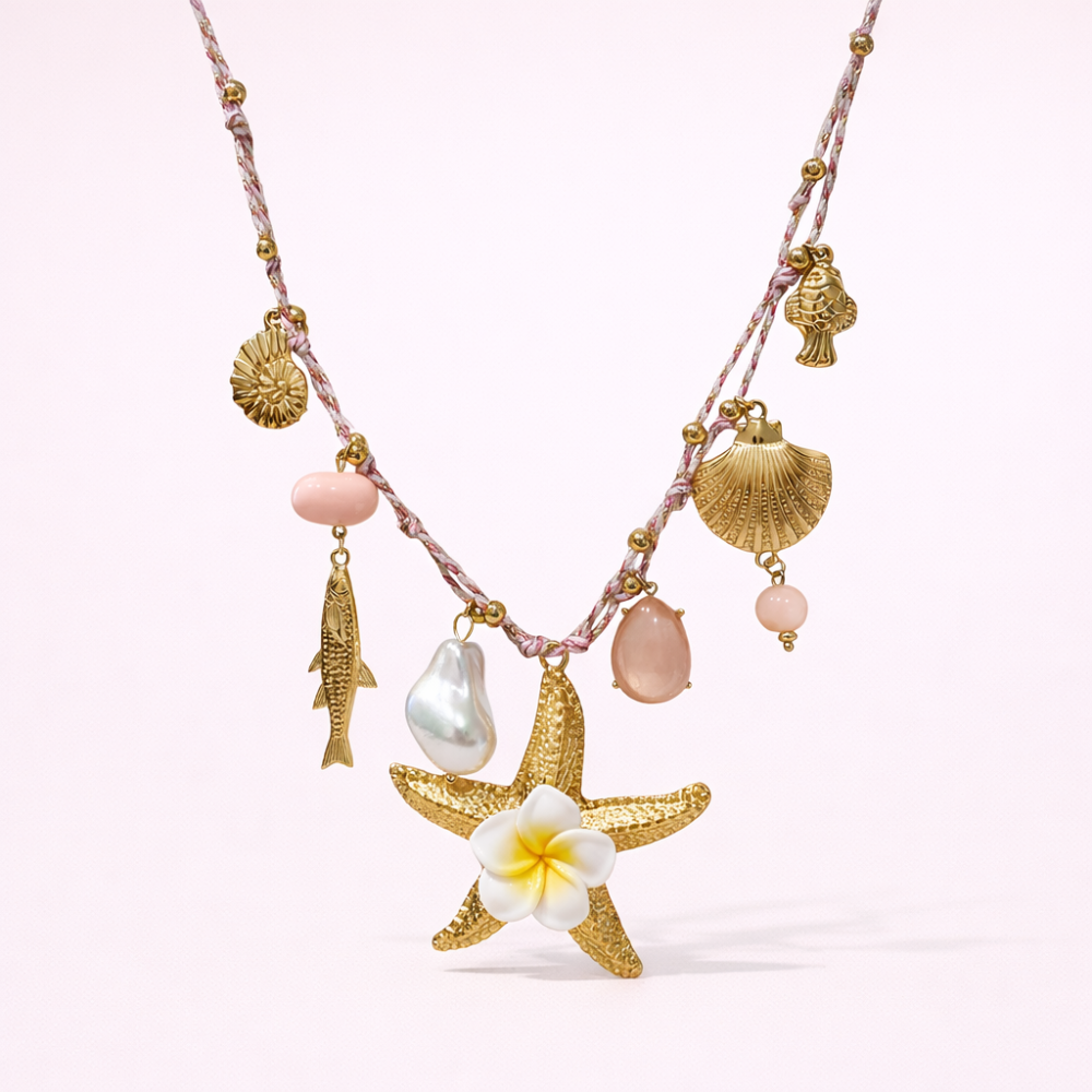 Collier charms étoile de mer acier inoxydable | bijoux acier inoxydable | Gaou Bijoux