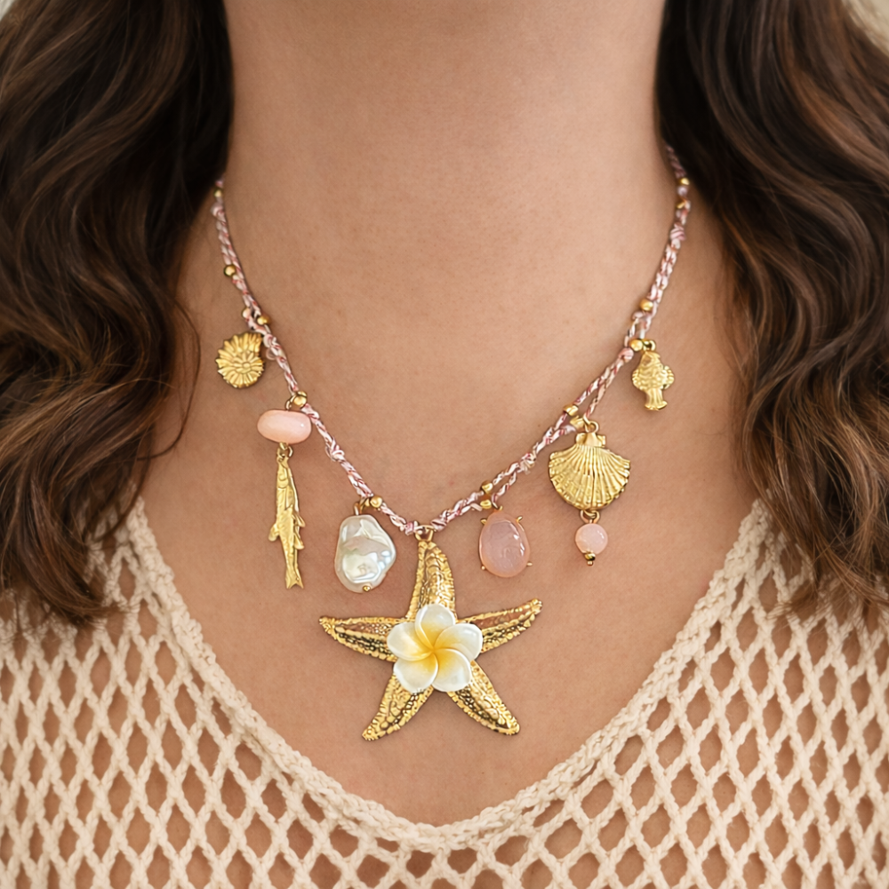 Collier charms étoile de mer acier inoxydable | bijoux acier inoxydable | Gaou Bijoux