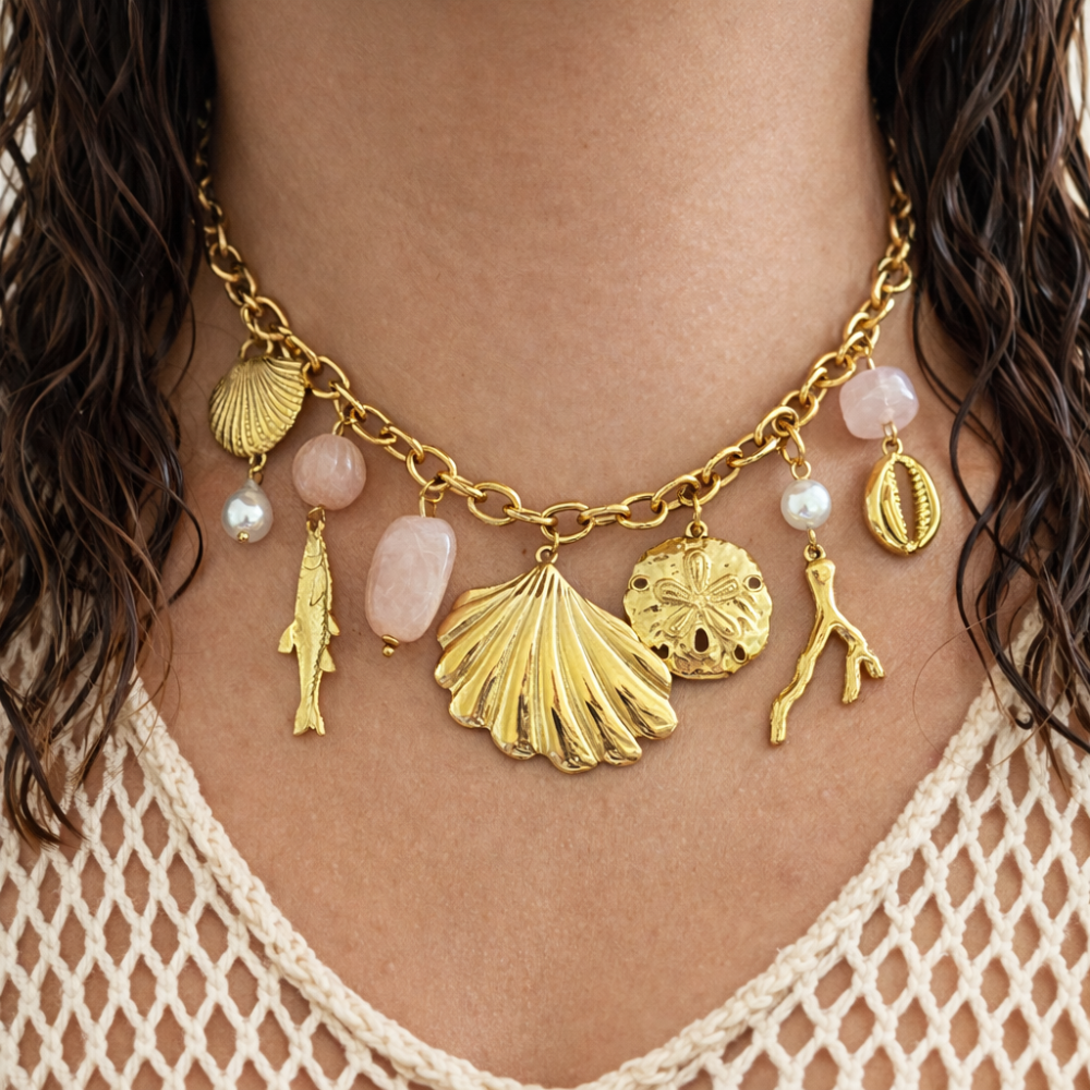 Collier Naïa charms coquillage acier inoxydable | bijoux acier inoxydable | Gaou Bijoux