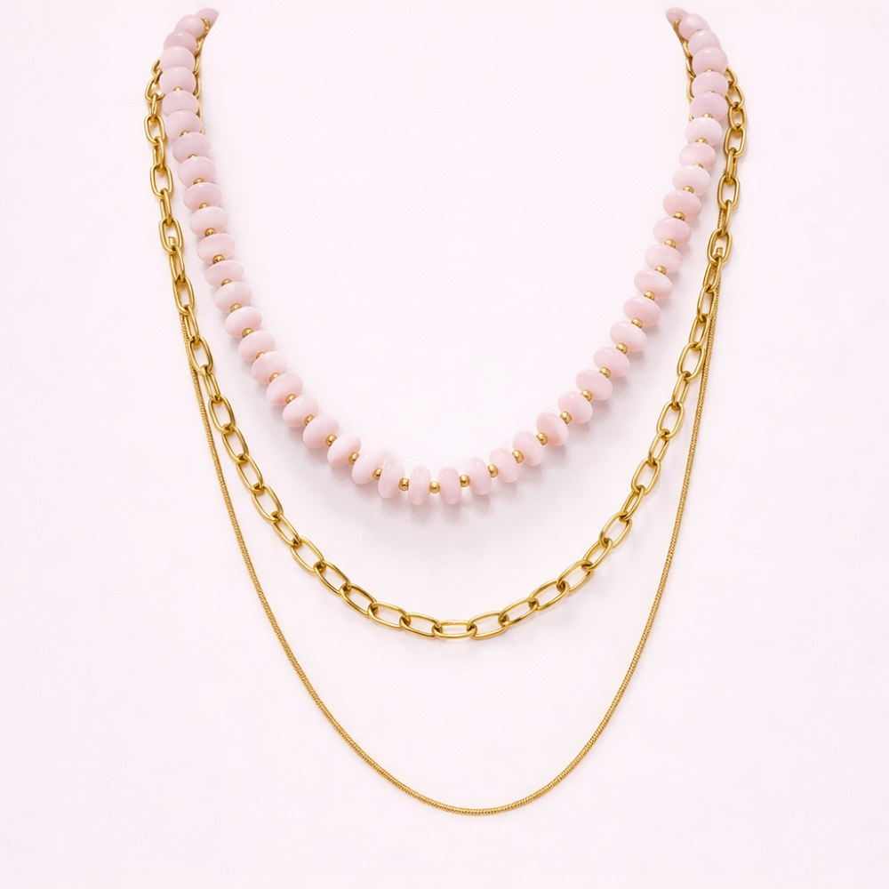 Collier multirang Livia perles acier inoxydable bijoux acier inoxydable | Gaou Bijoux