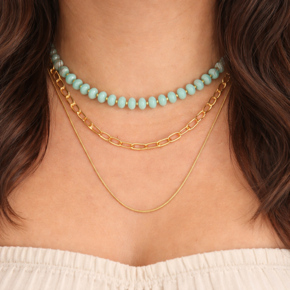 Collier multirang Livia perles acier inoxydable bijoux acier inoxydable | Gaou Bijoux