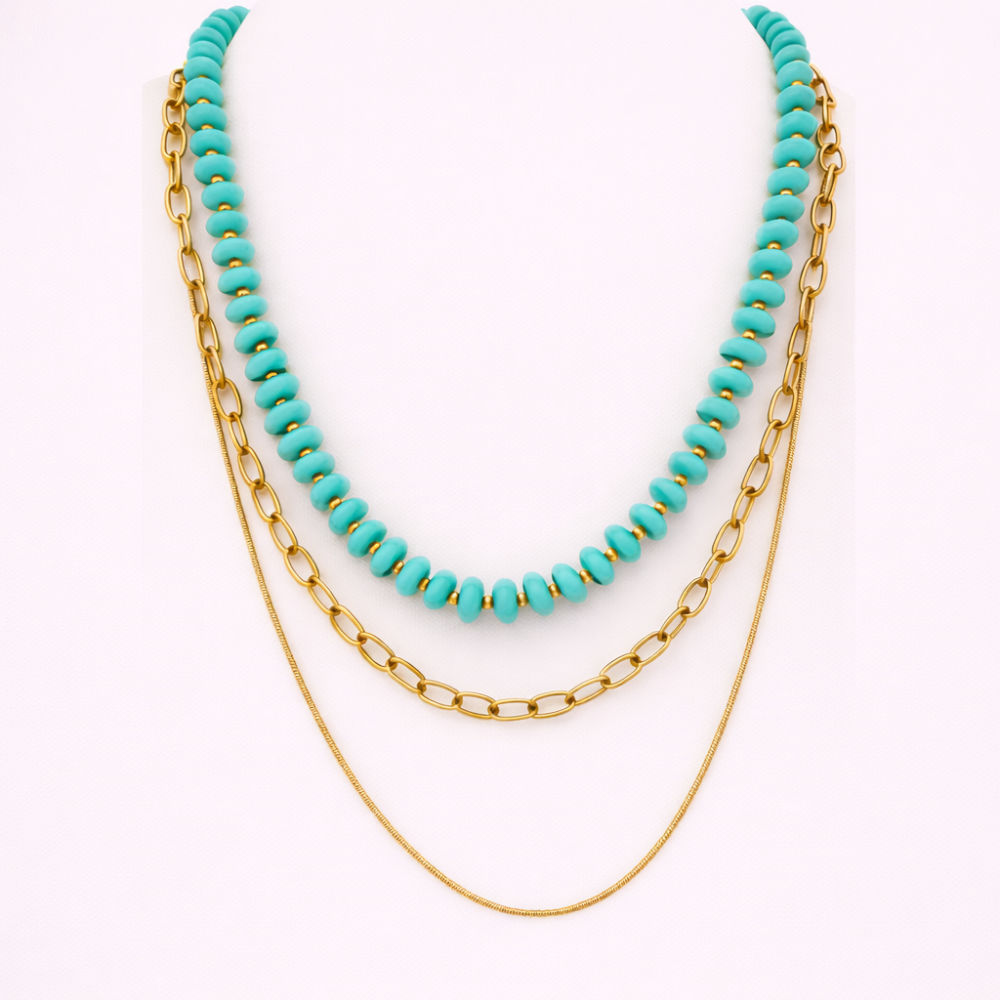 Collier multirang Livia perles acier inoxydable bijoux acier inoxydable | Gaou Bijoux