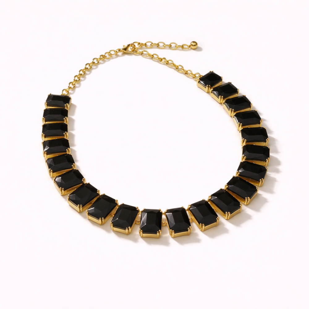 Collier Serena pierres rectangulaires acier inoxydable bijoux acier inoxydable | Gaou Bijoux