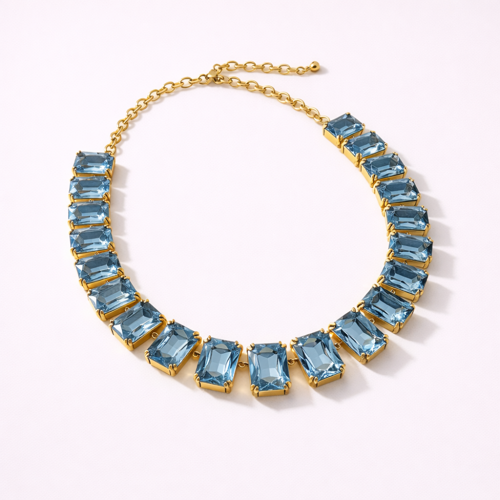 Collier Serena pierres rectangulaires acier inoxydable bijoux acier inoxydable | Gaou Bijoux
