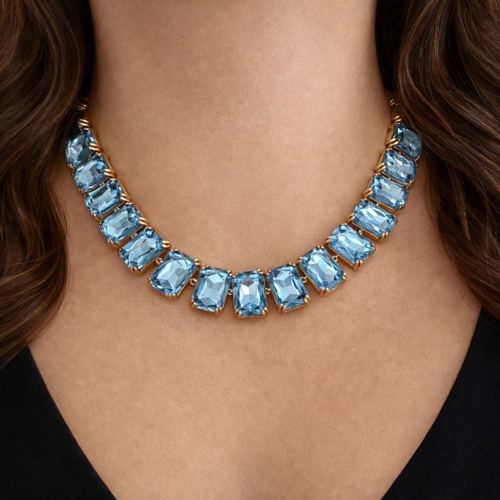 Collier Serena pierres rectangulaires acier inoxydable bijoux acier inoxydable | Gaou Bijoux