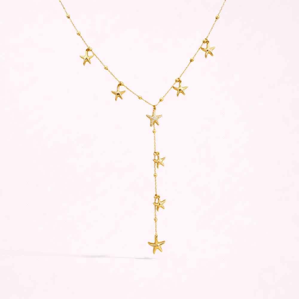 Collier Y Stella étoiles de mer acier inoxydable bijoux acier inoxydable | Gaou Bijoux