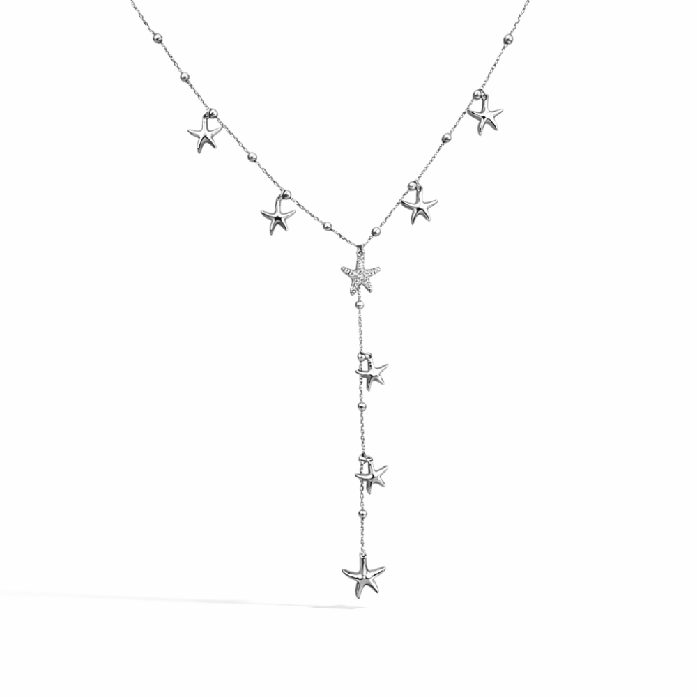 Collier Y Stella étoiles de mer acier inoxydable bijoux acier inoxydable | Gaou Bijoux