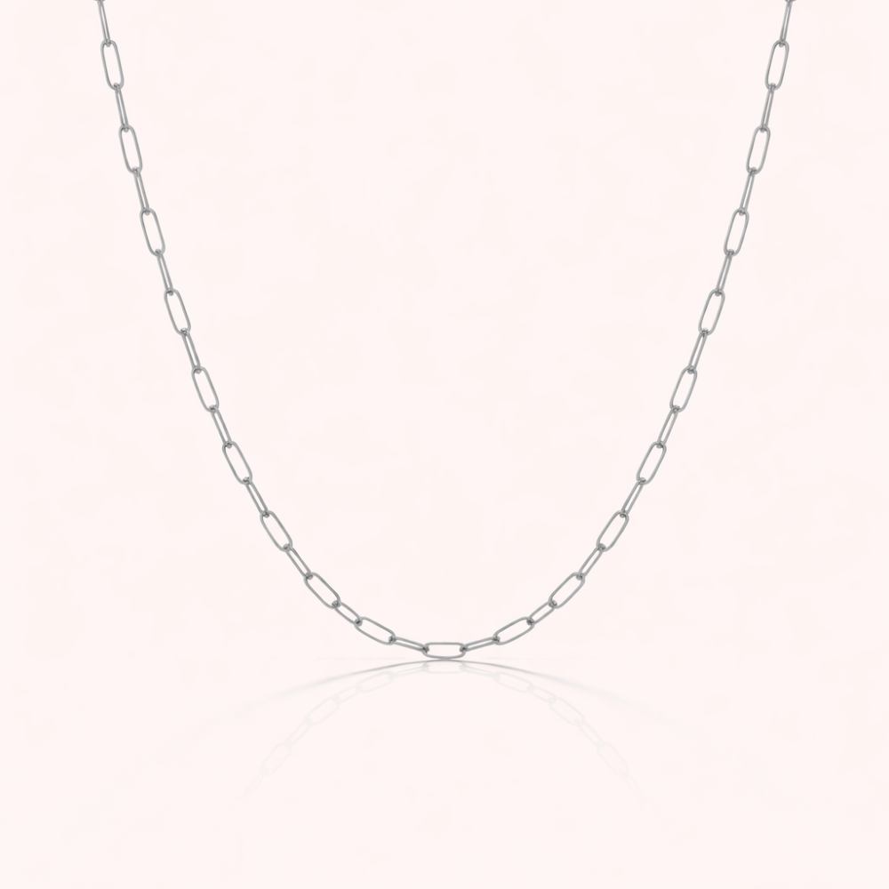 Chaîne Maillons Fins Argentée | Colliers Charms Personnalisé