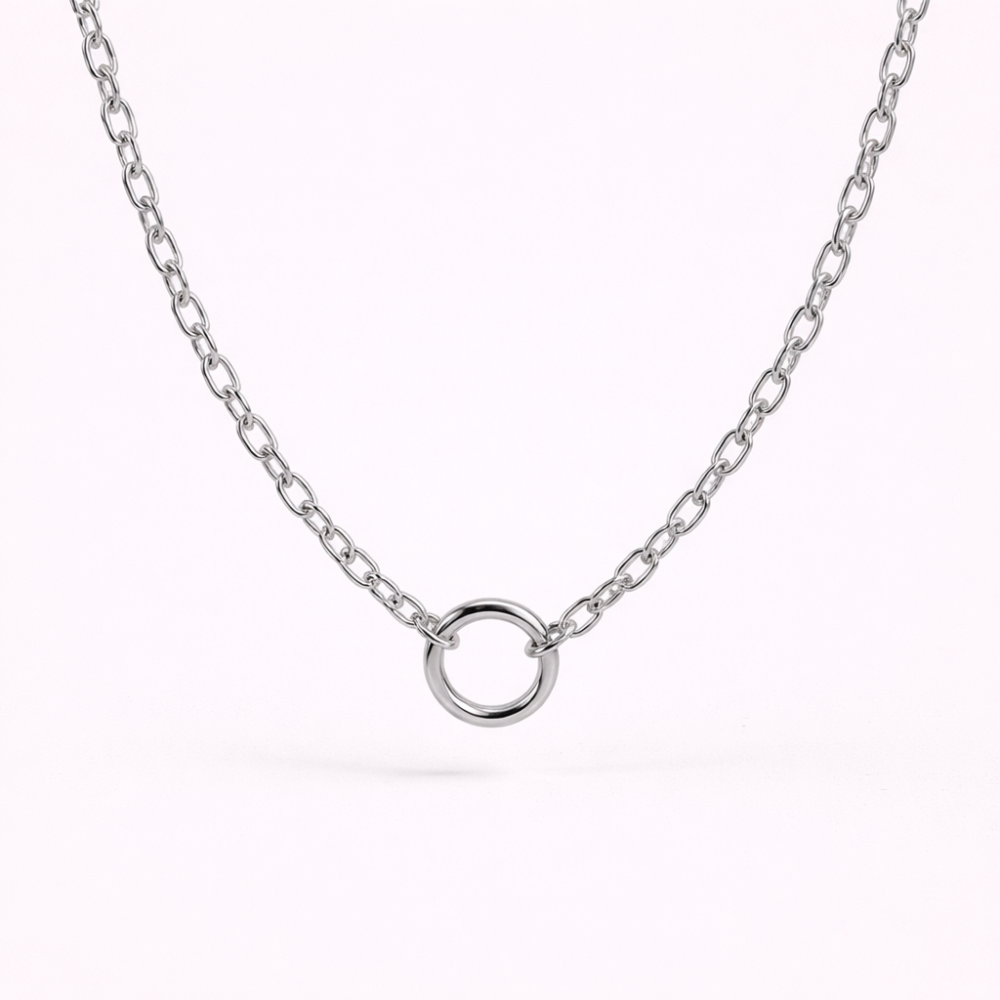Chaîne Maillons Fins Argentée | Colliers Charms Personnalisé