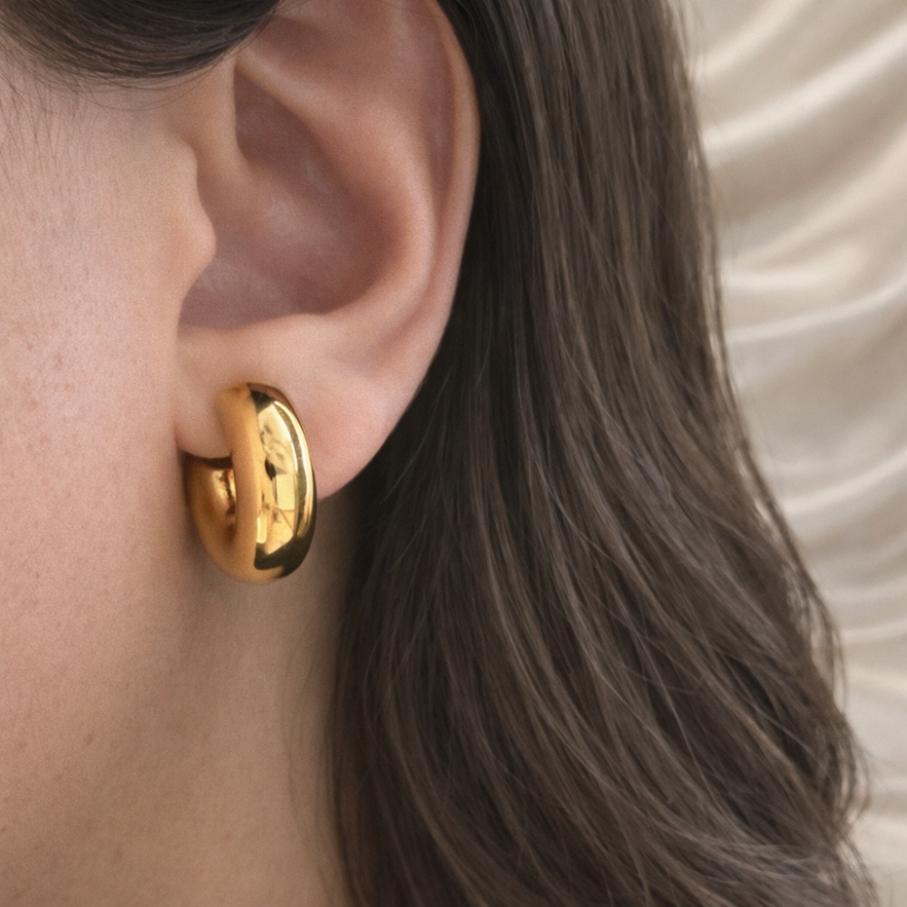 Boucles créoles épaisses acier inoxydable bijoux acier inoxydable | Gaou Bijoux