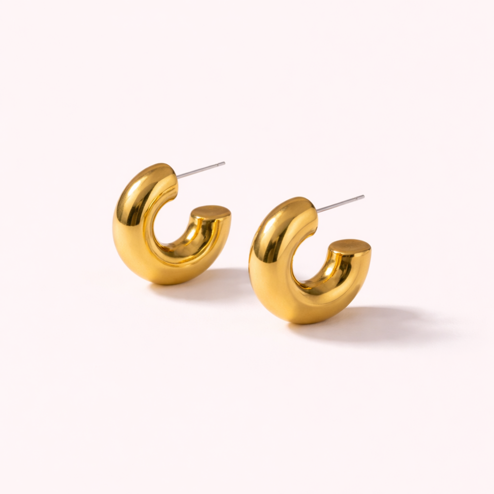 Boucles créoles épaisses acier inoxydable Gaou Bijoux