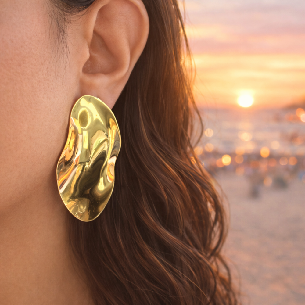 Boucles formes organiques acier inoxydable boucles tendance bijoux acier inoxydable | Gaou Bijoux