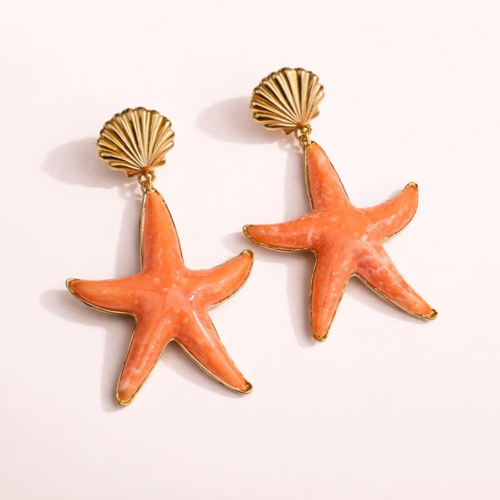 Boucles d’oreilles étoile de mer Marina acier inoxydable | bijoux acier inoxydable | Gaou Bijoux