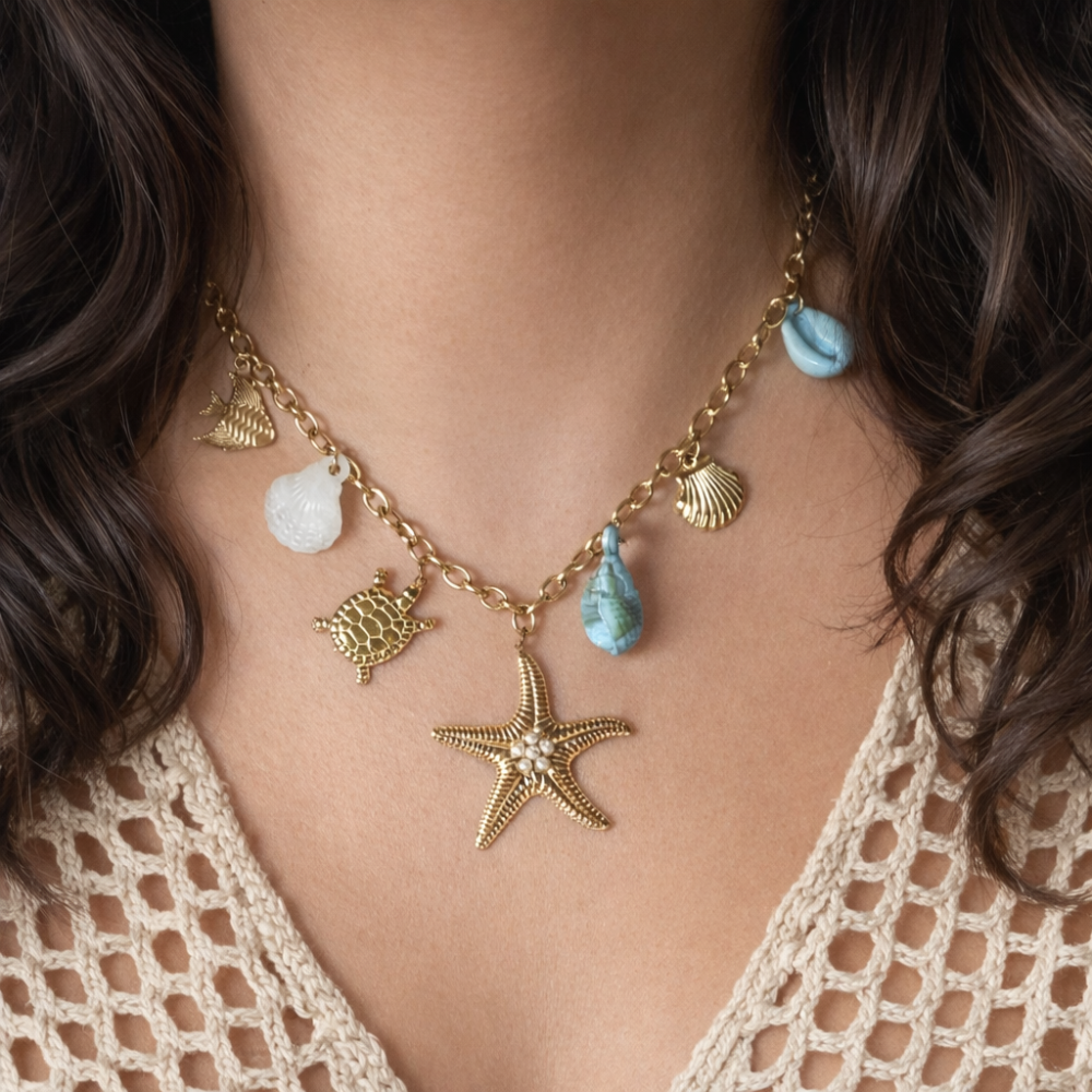 Collier coquillage étoile mer charms bijoux été 2026 | Gaou Bijoux