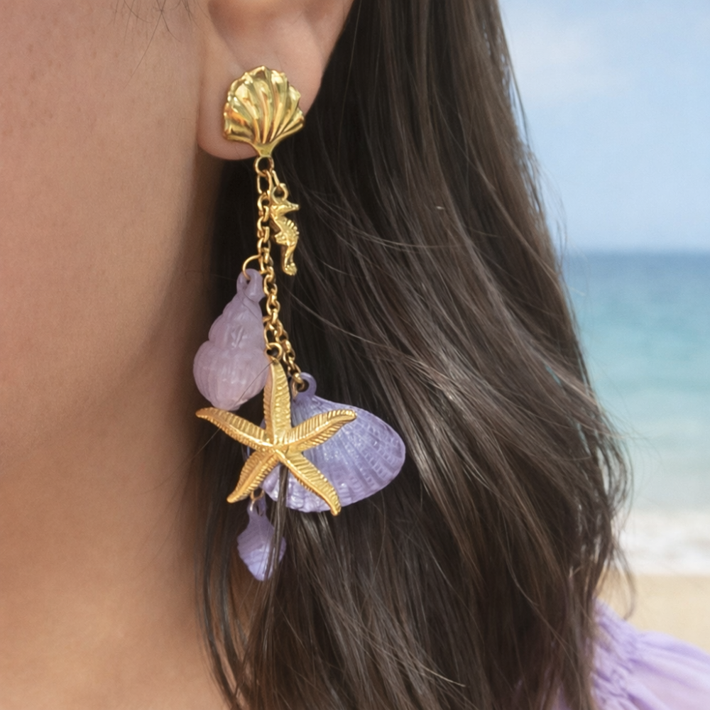 Boucles d’oreilles coquillage étoile mer bijoux été 2026 | Gaou Bijoux