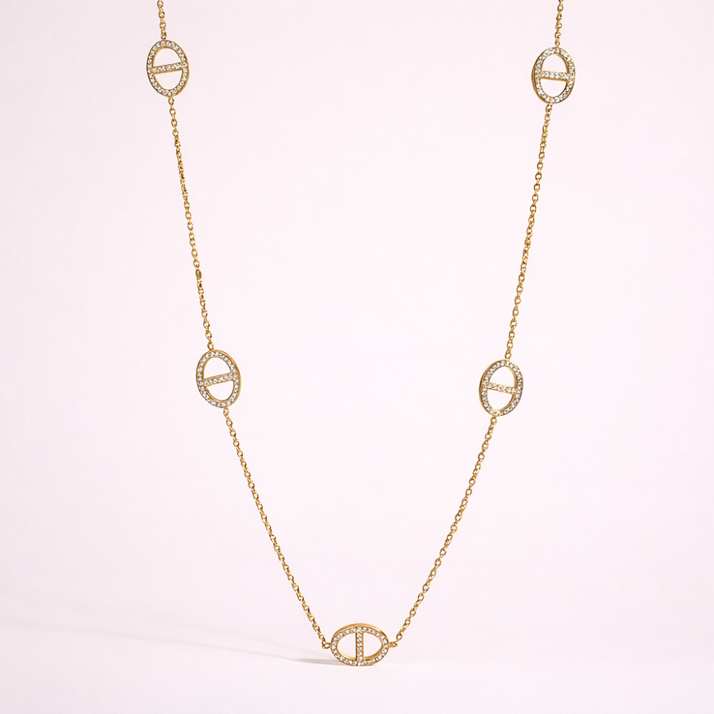 Sautoir Angel – Sautoir maille marine brillant