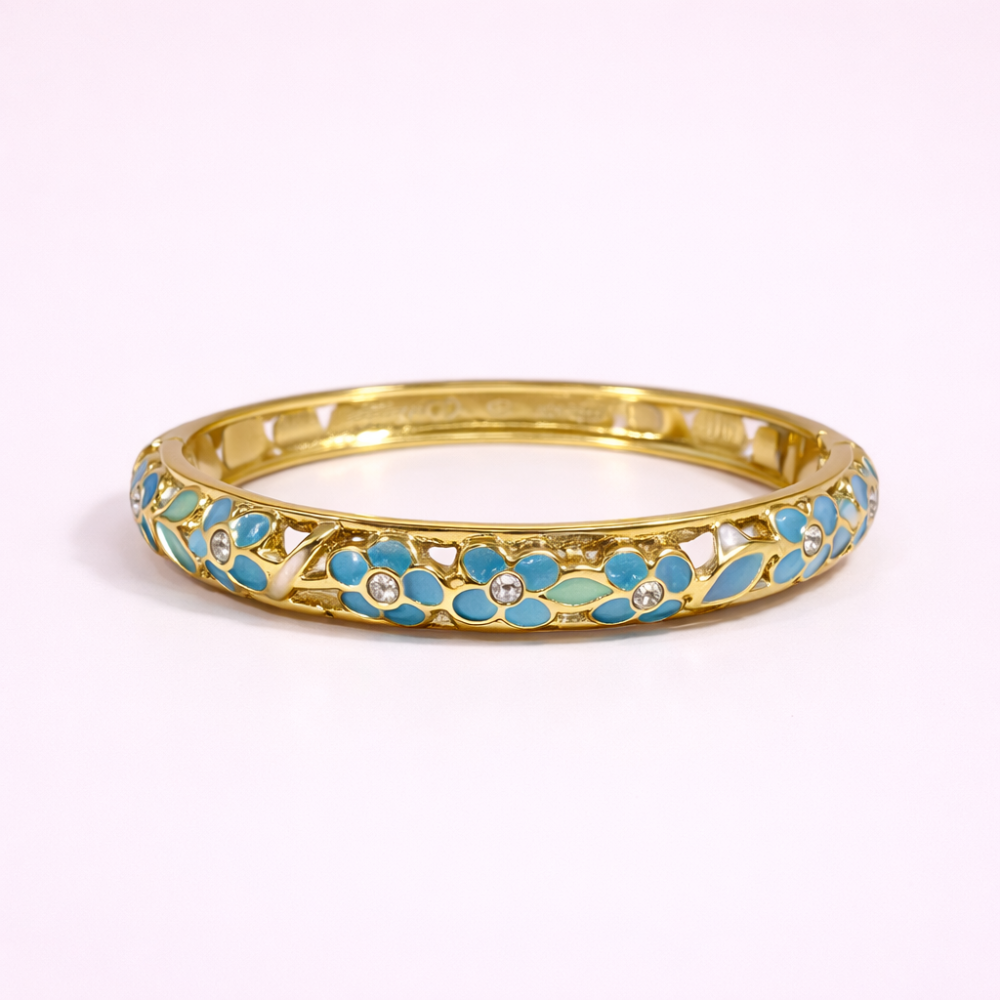 Jonc Léna 1 – Bracelet rigide coloré fleurs