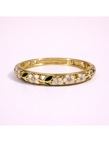 Jonc Léna 1 – Bracelet rigide coloré fleurs